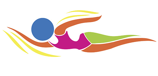 Sport icon design for swimming in color illustration